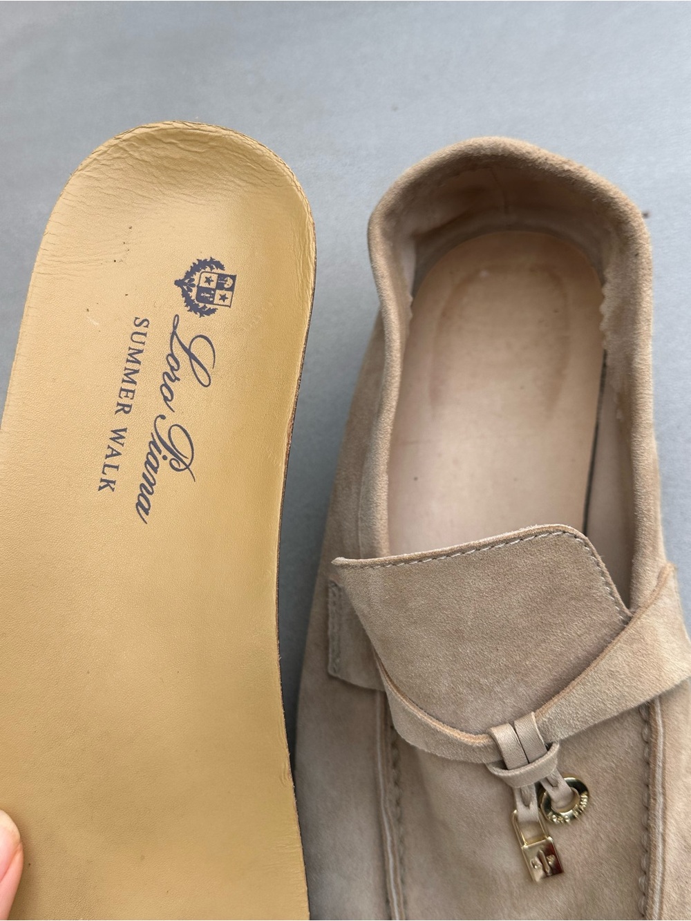 Loro Piana Charms Walk Beige Suede Loafers EU 38 - Picture 6 of 8